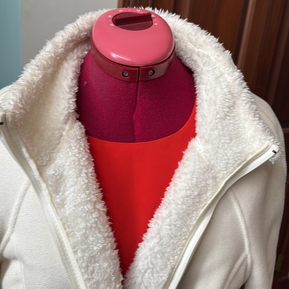 Green Tea  Jacket  coat  full zip front Cozy Sherpa lined  off-white  ivory - Picture 10 of 13